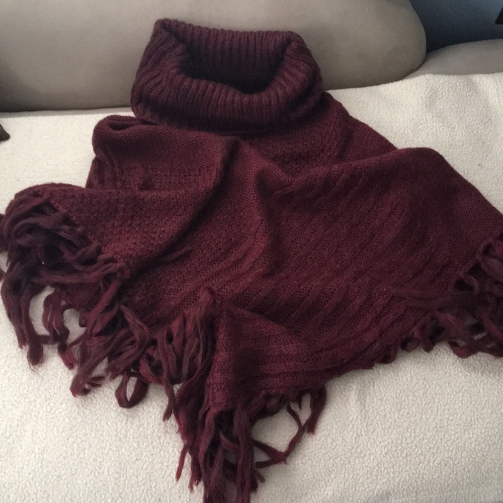 Cowl neck poncho- never worn